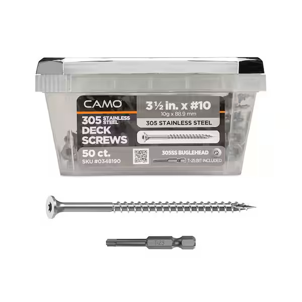 #10 X 3-1/2 In. 305 Stainless Steel Premium Torx Drive Bugle-Head Wood Deck Scre