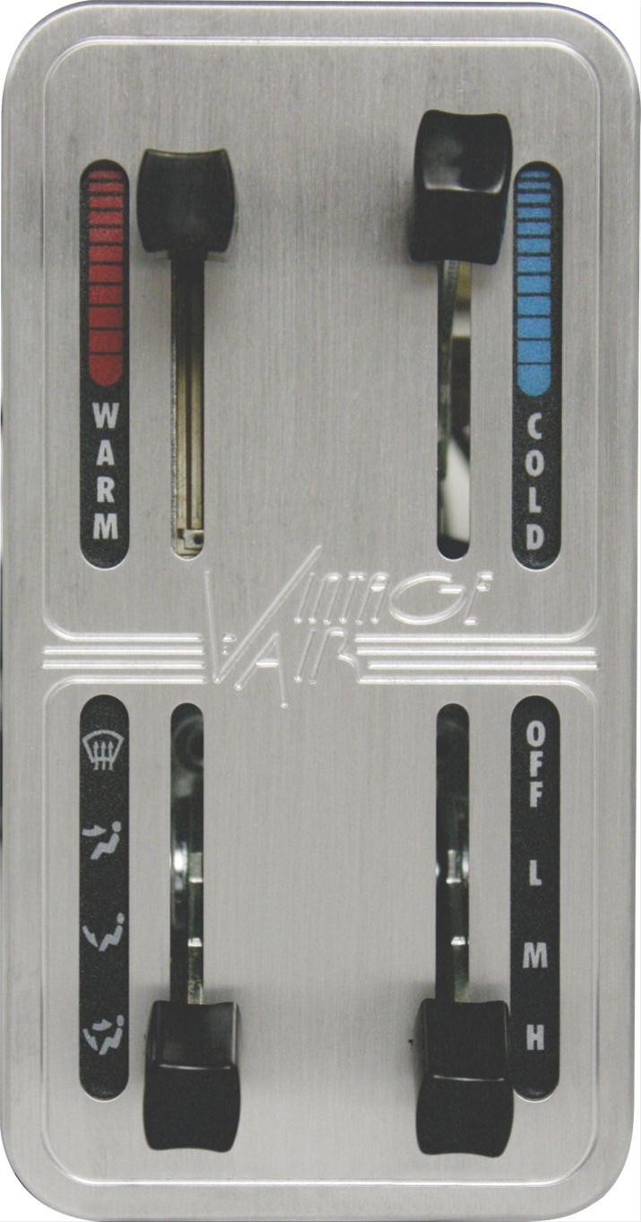 Vintage Air 48102-SVQ Control Panel, Aluminum, Polished, 4-Lever, In-Dash, Kit