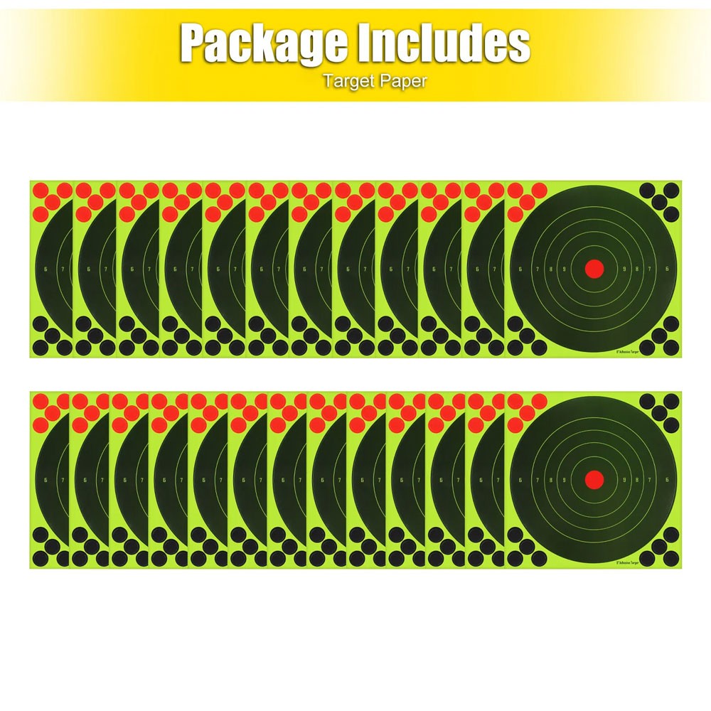50Pack 8 inch Shooting Targets Gun Rifle Paper Target Adhesive Exercise New