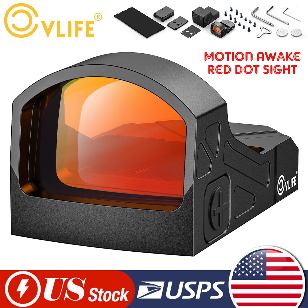 Ultra Low Profile Motion Awake 2MOA RefIex Red Dot Sight For RMR Glock 17/19 MOS