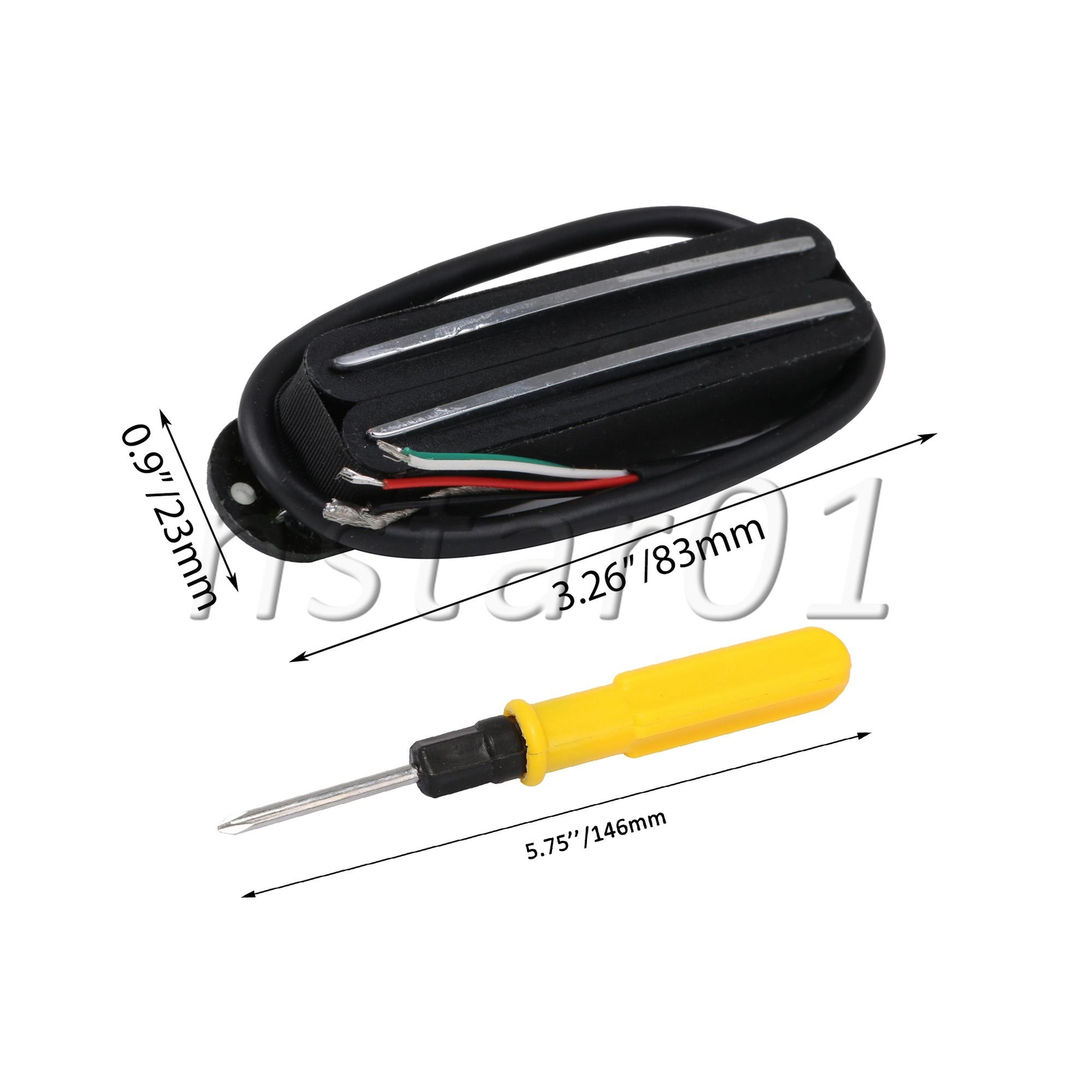 Guitar Pickup Replacement Ceramic Magnet with Screwdriver Screw Set of 2 Black