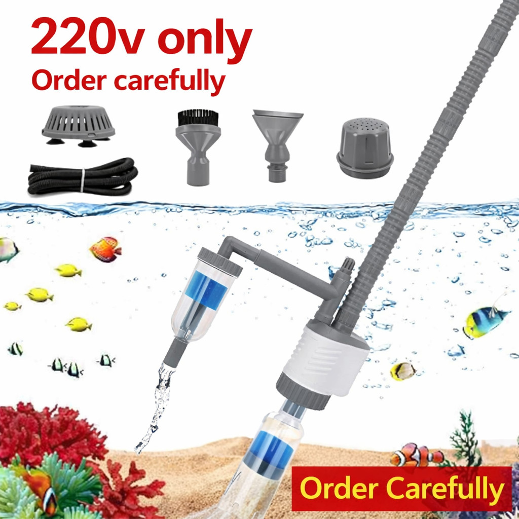 220V Electric Aquarium Gravel Cleaner Vacuum Kit for Fish Tank Sand Water Change