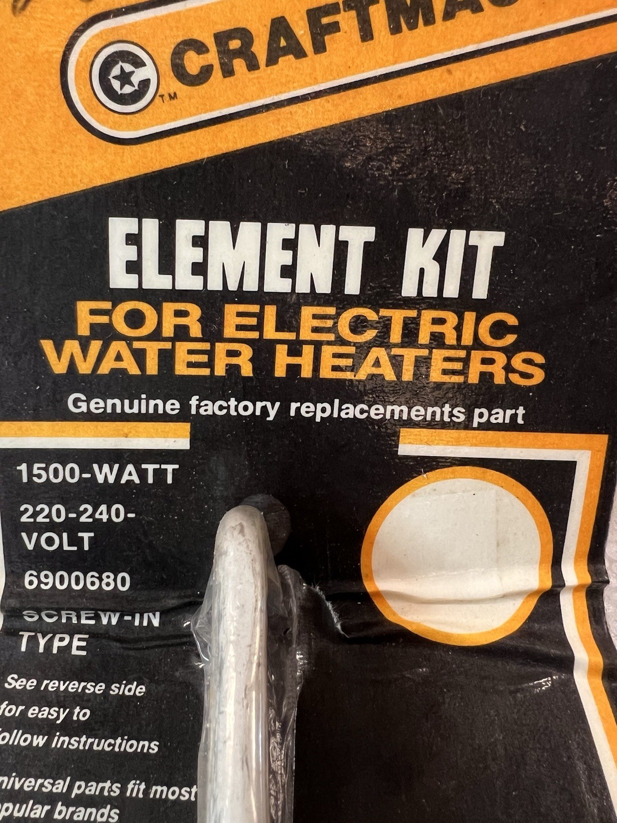 Electric Water Heater Element Kit Part No. 6900680 NOS