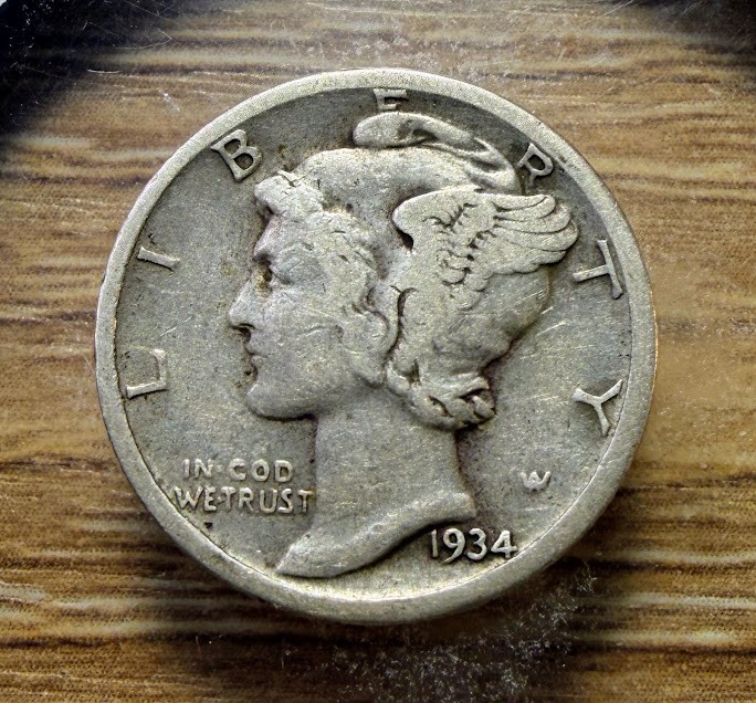 1934-P Mercury Dime - Actual Silver Coin Shown - Free Shipping & Tracking INV706