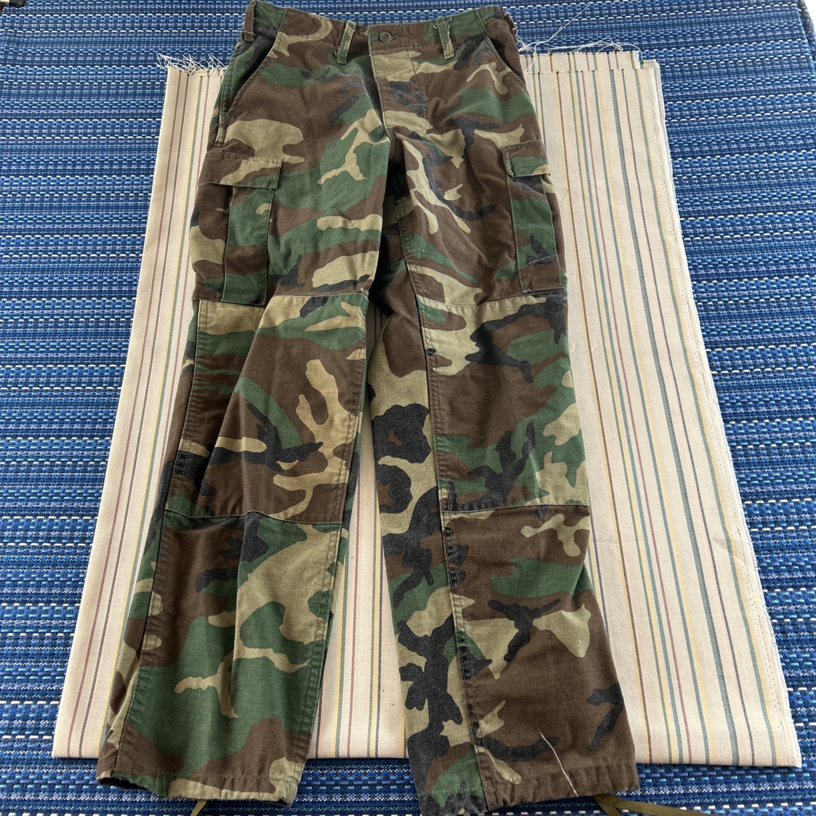 US Military Woodland Camo Pants Mens Small Regular Trousers Combat Cargo #8547