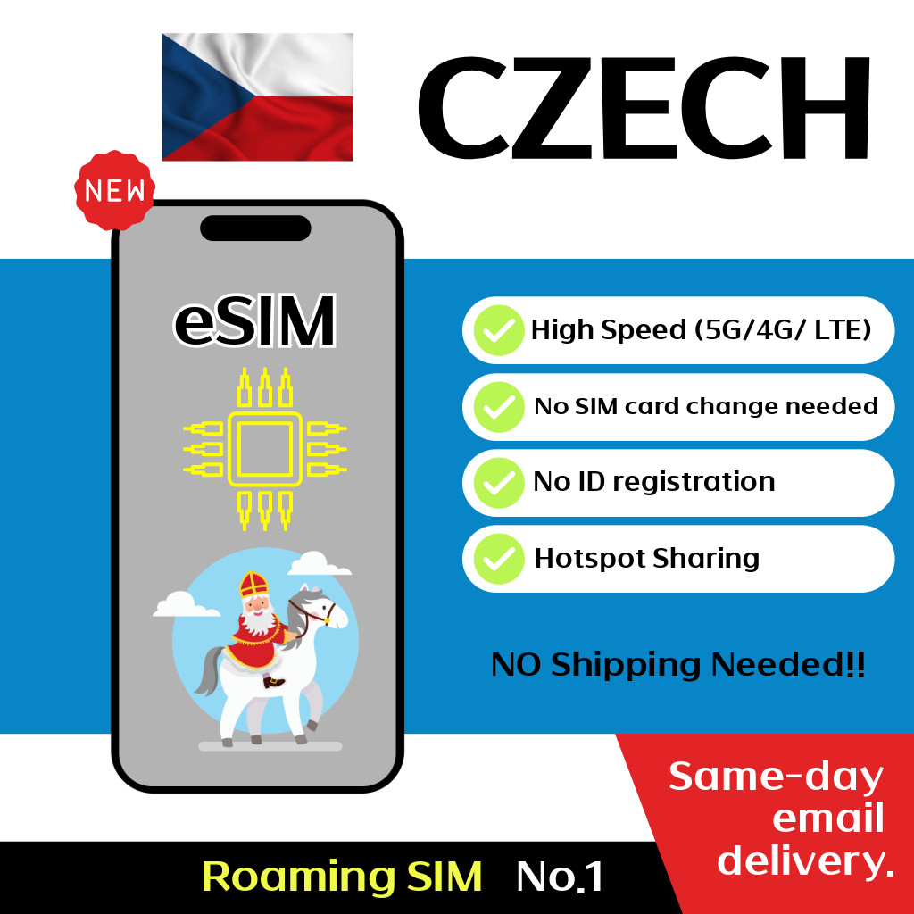 Czech Republic + Europe Travel eSIM - Orange,  30 Days - 12GB / 100GB, Unlimited