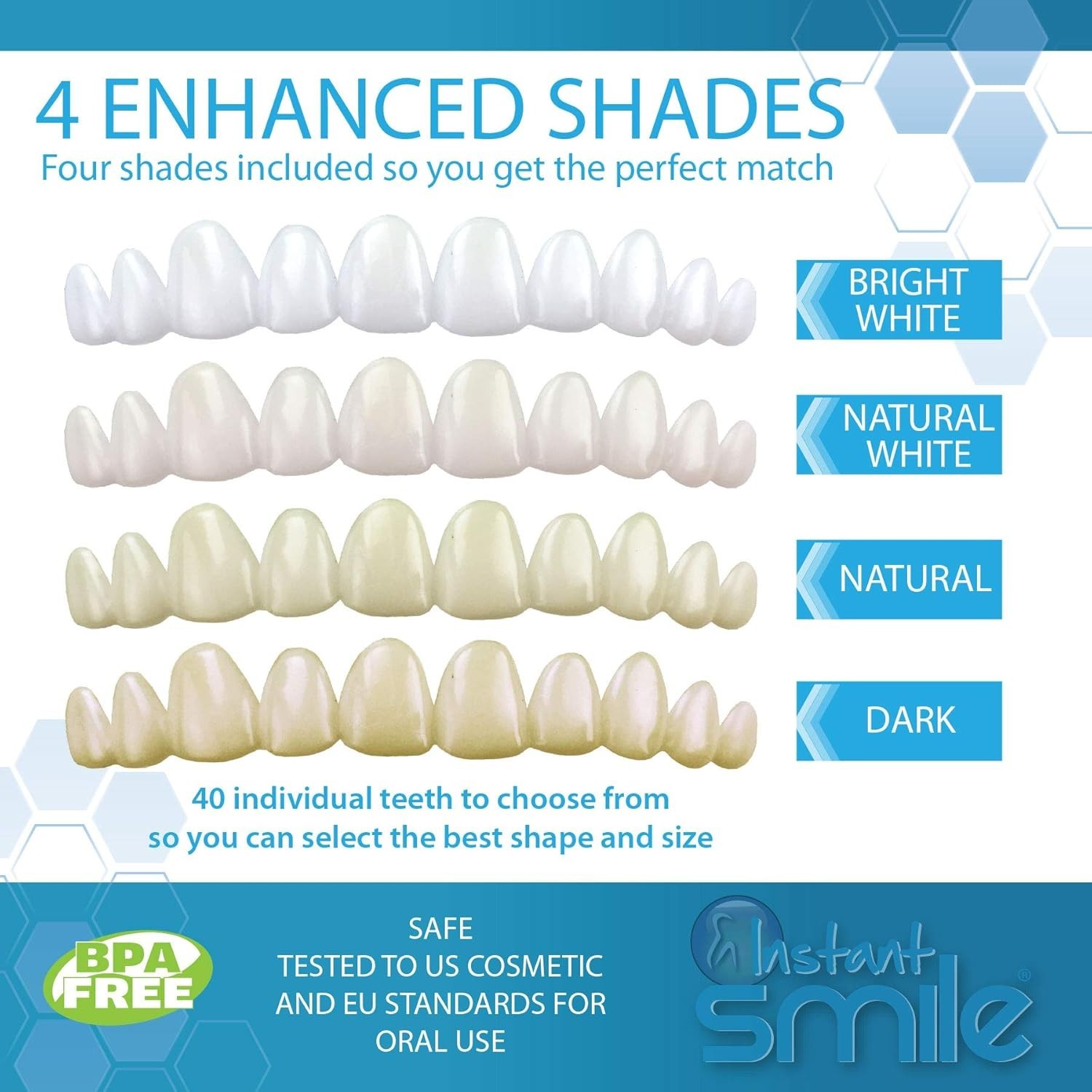 Temporary Tooth Replacement Kit 4 Shades Patented
