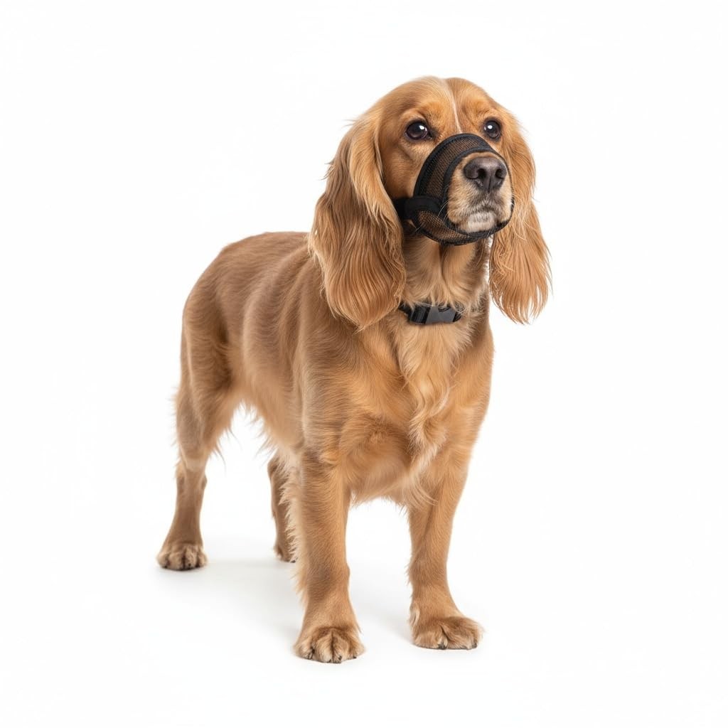 Large Breathable Air Mesh Dog Muzzle Prevent Biting Barking Chewing Panting