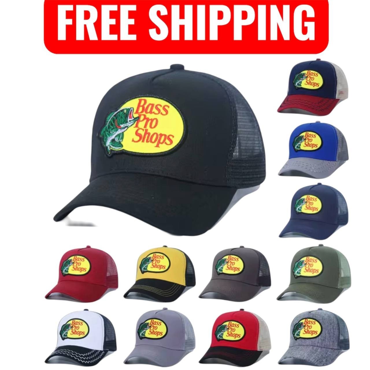 BASS PRO SHOPS Embroidered baseball cap summer breathable sun hat