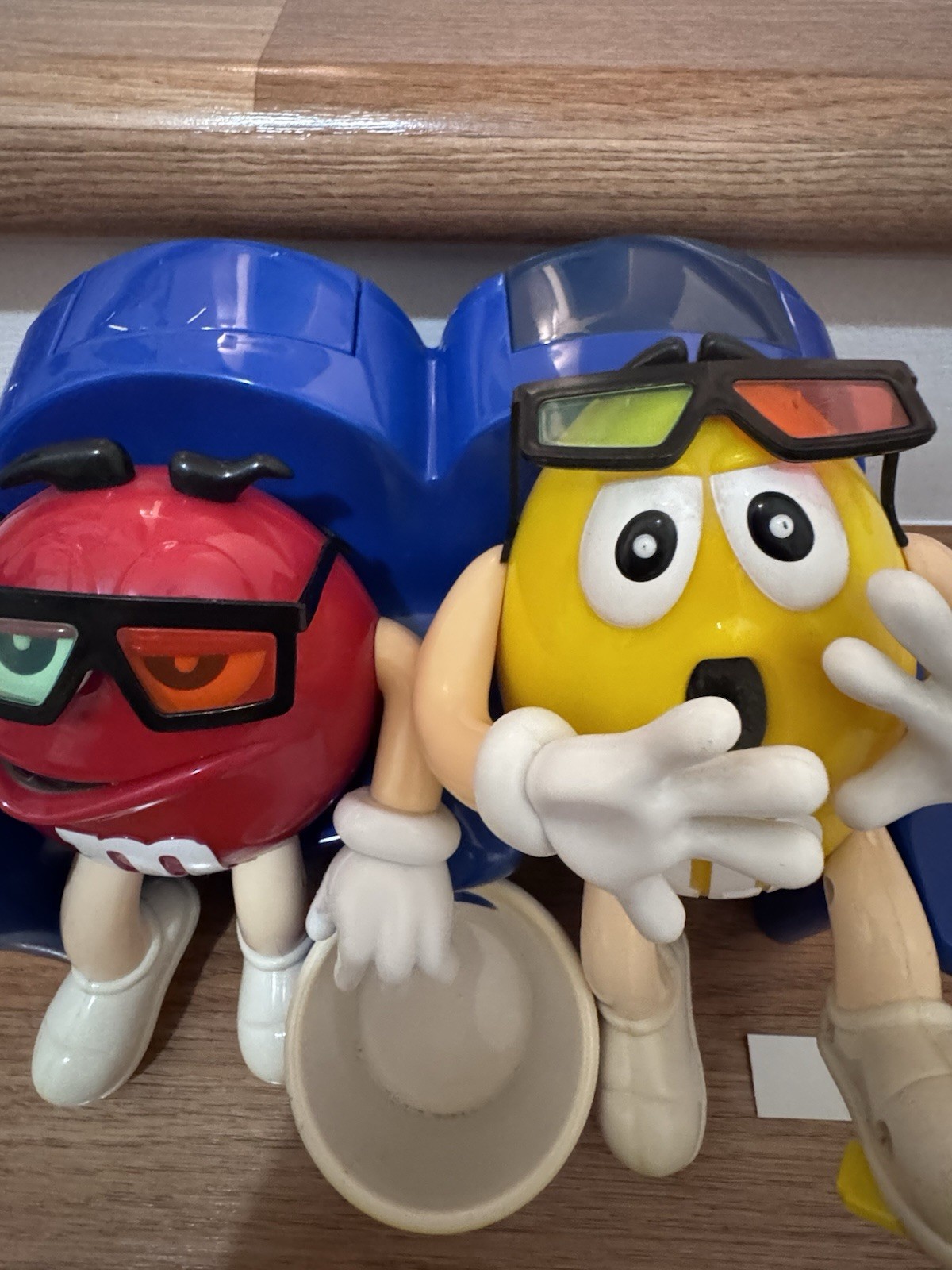 M&M Theater Red and Yellow Admit One With 3-D Glasses Candy Dispenser The Movies