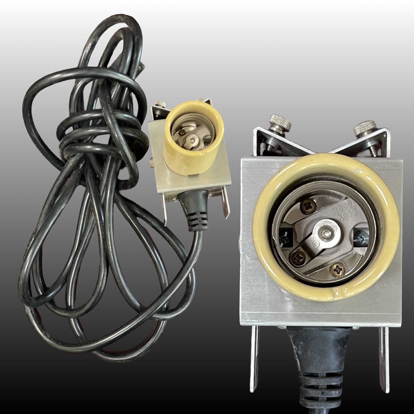 Lot Of 2 Adjust-A-Wing Lamp Holder W/ 15' Cord Socket Spreader