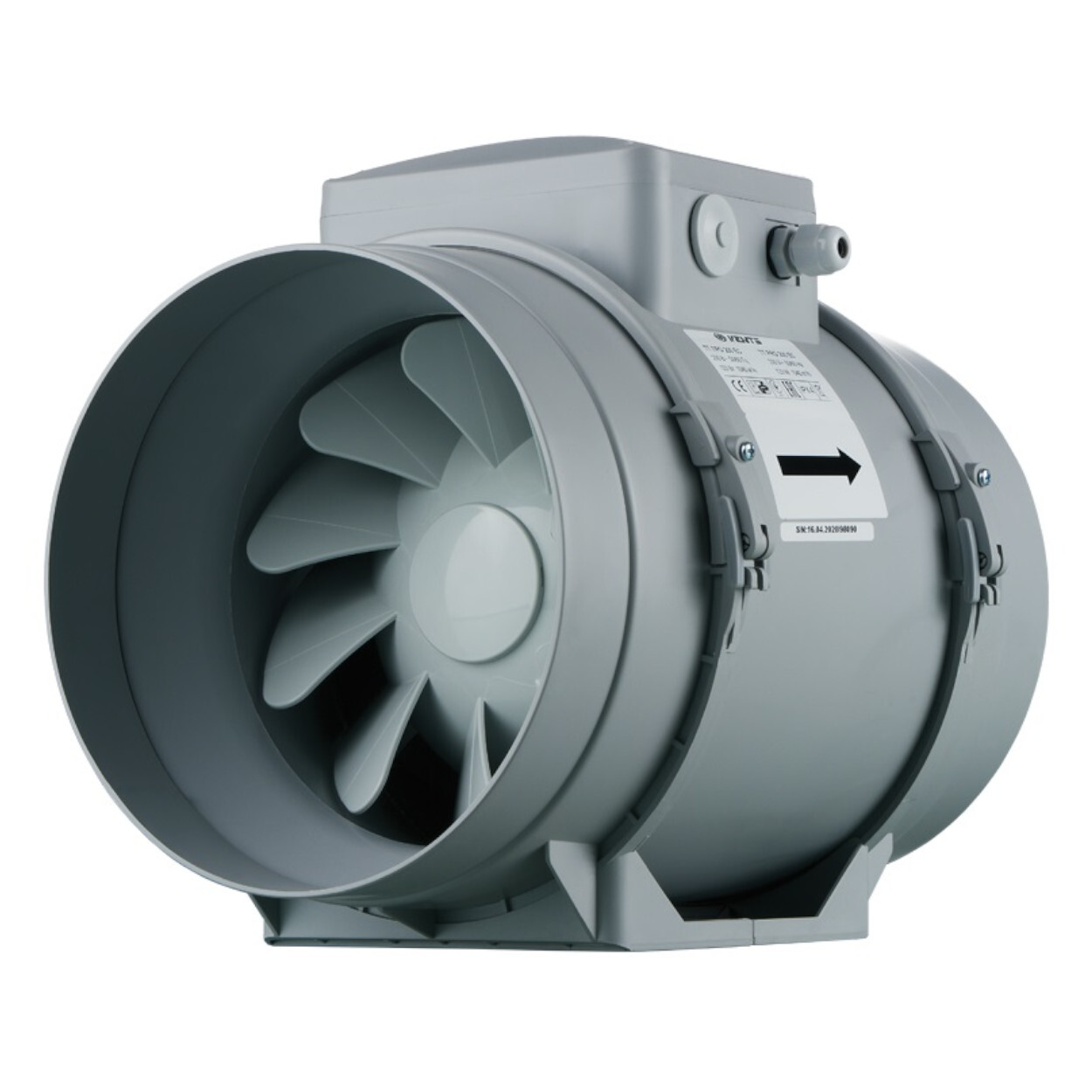 VENTS TT Pro 200 U 200 mm Duct Exhaust Fan With Thermostat, 2-Speed