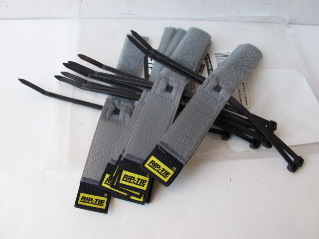 Rip-Tie Hook and Loop Cable Hangers - 6" Gray - Bag of (10) - S-06-010