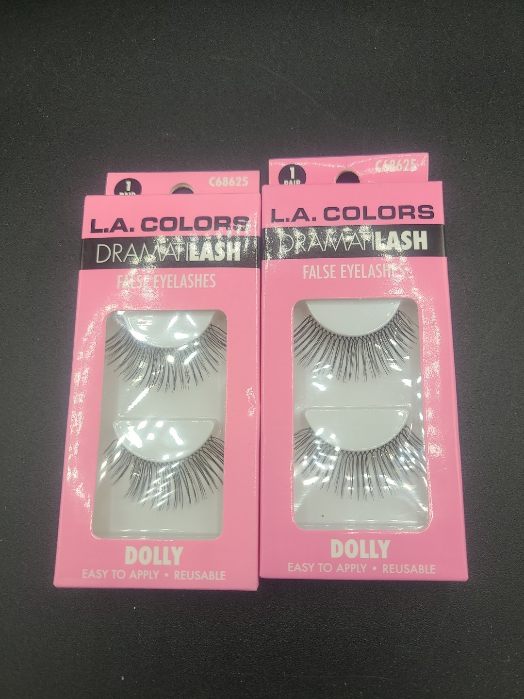L.A. COLORS COSMETICS DRAMATILASH False Eyelashes 2 Pairs NEW Dolly