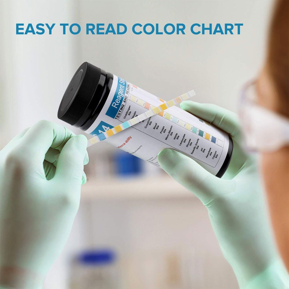 1 Box 100Pcs URS-14 Urinalysis Reagent Test Paper Urine PH Test Parameter Strips