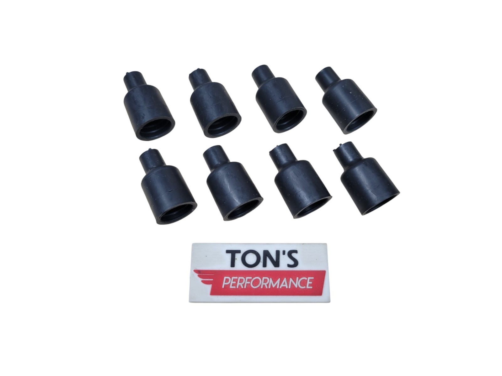8 pack straight 7-8mm spark plug wire rubber boots socket distributor caps black