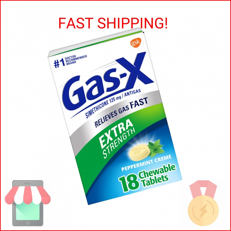 Gas-X Extra Strength Chewable Gas Relief Tablets with Simethicone 125 mg, Pepper