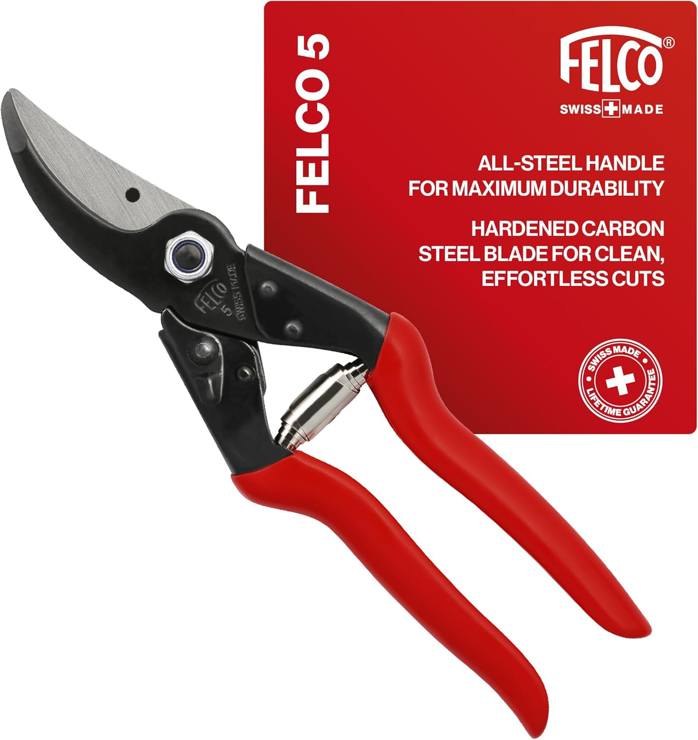F5 Pruning Shears – 8.9" All Steel Large Swiss-Made Garden Clippers| Hand Pruner