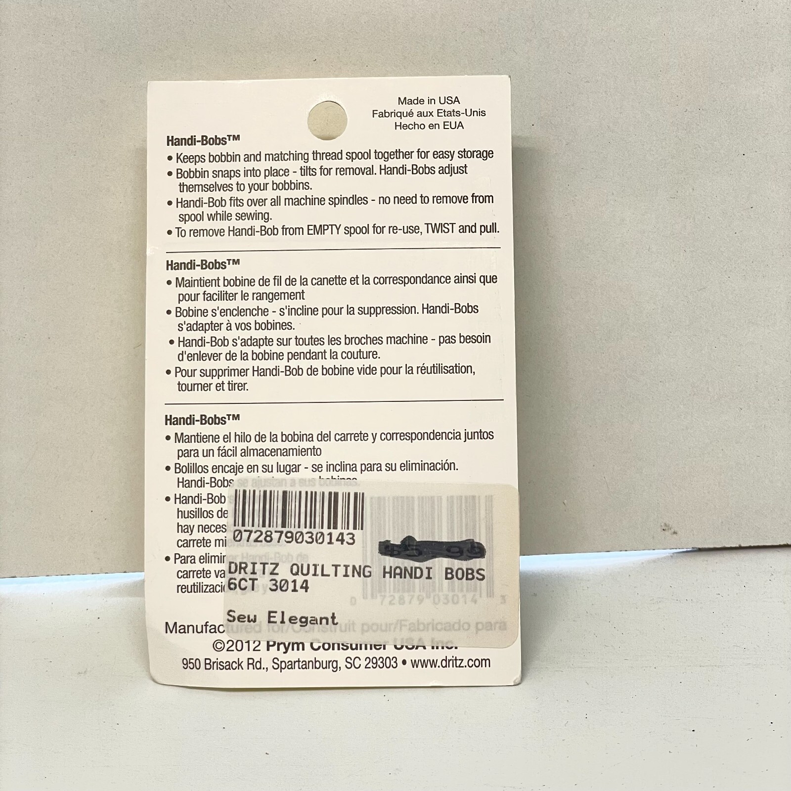 Dritz Quilting Handi Bobs 6/Pkg 072879030143