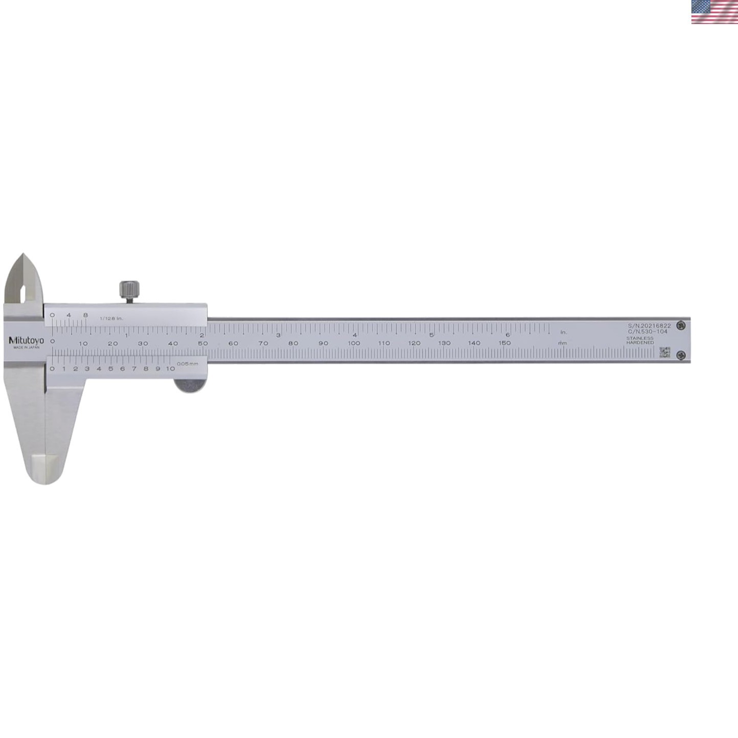 Stainless Steel Vernier Calipers with 14-Degree Face Angle - 150mm Range