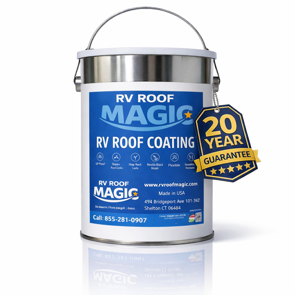 Best RV Roof Sealant 1 Gallon – Waterproof, UV Resistant Cov-50Sq RV ROOF MAGIC