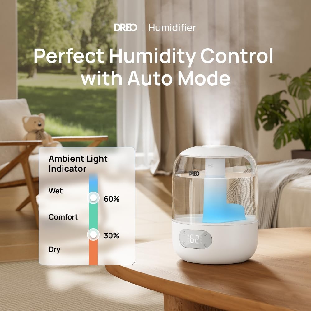 3L Ultrasonic Cool Mist Humidifier for Bedroom 30H Runtime Quiet Aroma Diffuser