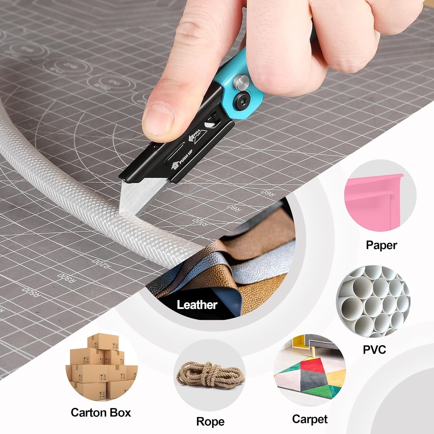 WORKPRO 3PCS Folding Utility Knife Mini Box Cutter Axis Lock Quick-change Blades
