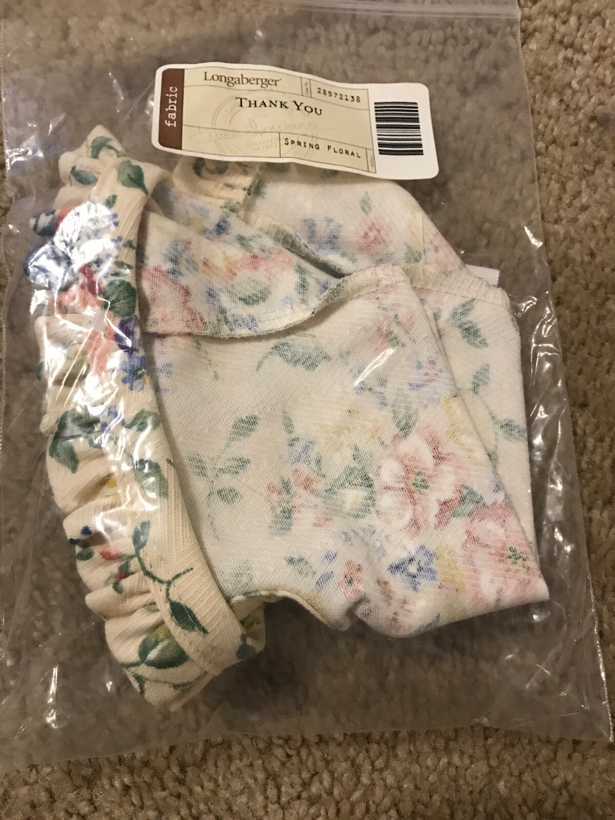 Longaberger Liner Thank you Spring Floral NIP