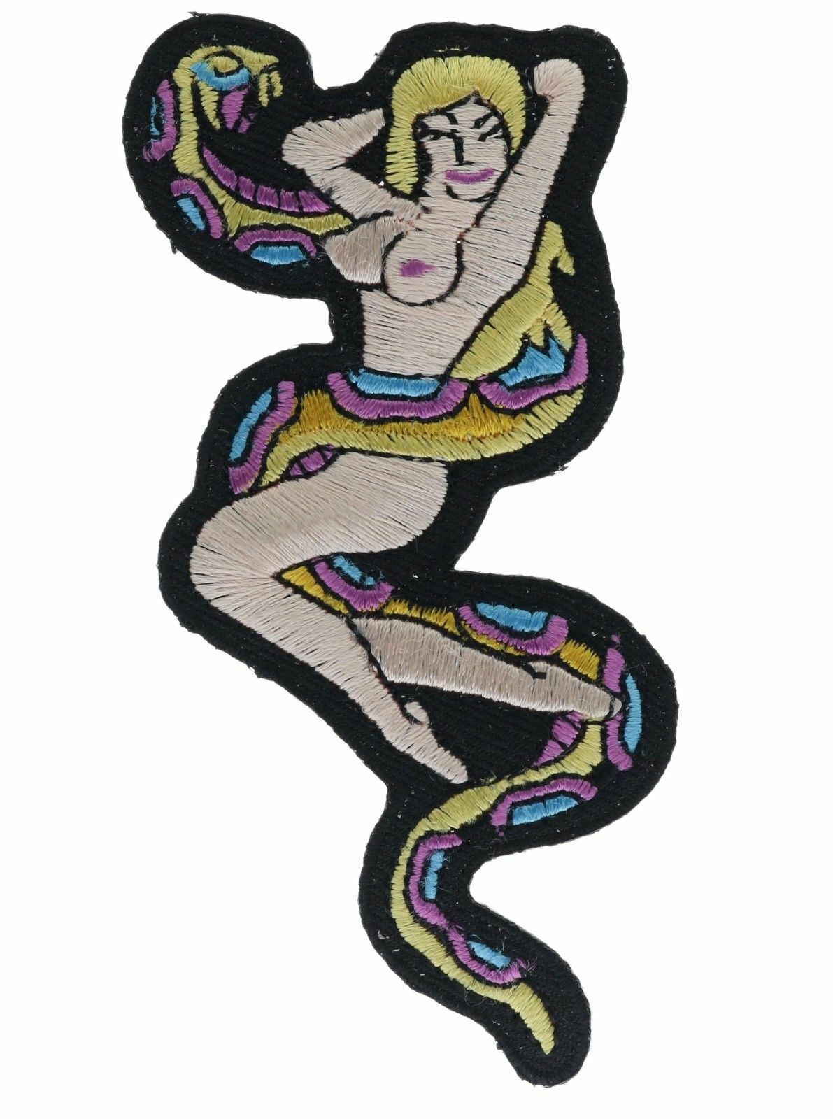 Snake Nude Lady WWII Nose Art  3.5 Inch Embroidered Patch AK F2D14E