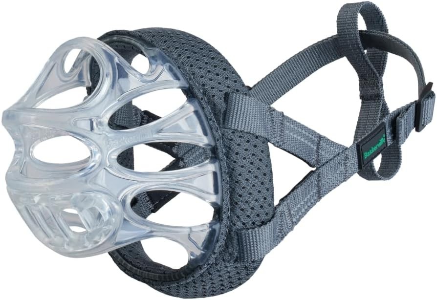 Baskerville INVISA Basket Dog Muzzle Clear Prevents Biting Scavenging sz 4 M1