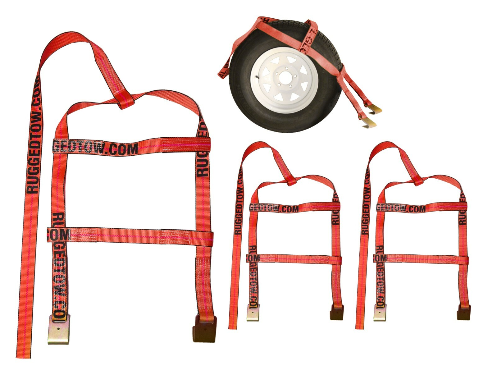 4 pack Demco Tow Dolly Kar Kaddy Tire Wheel Basket Straps 15" - 20" Car Carrier