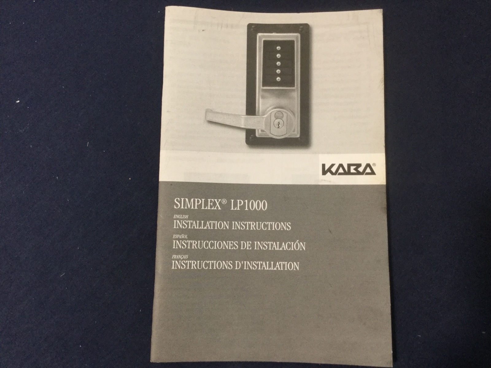 Kaba Simplex LP1000 Series Pushbutton Lock Instruction Book