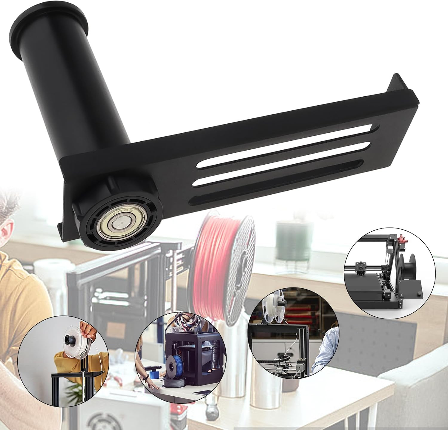 3D Printer Filament Rack Spool Bracket Holder with Bearing Rotatable Fit for Sid