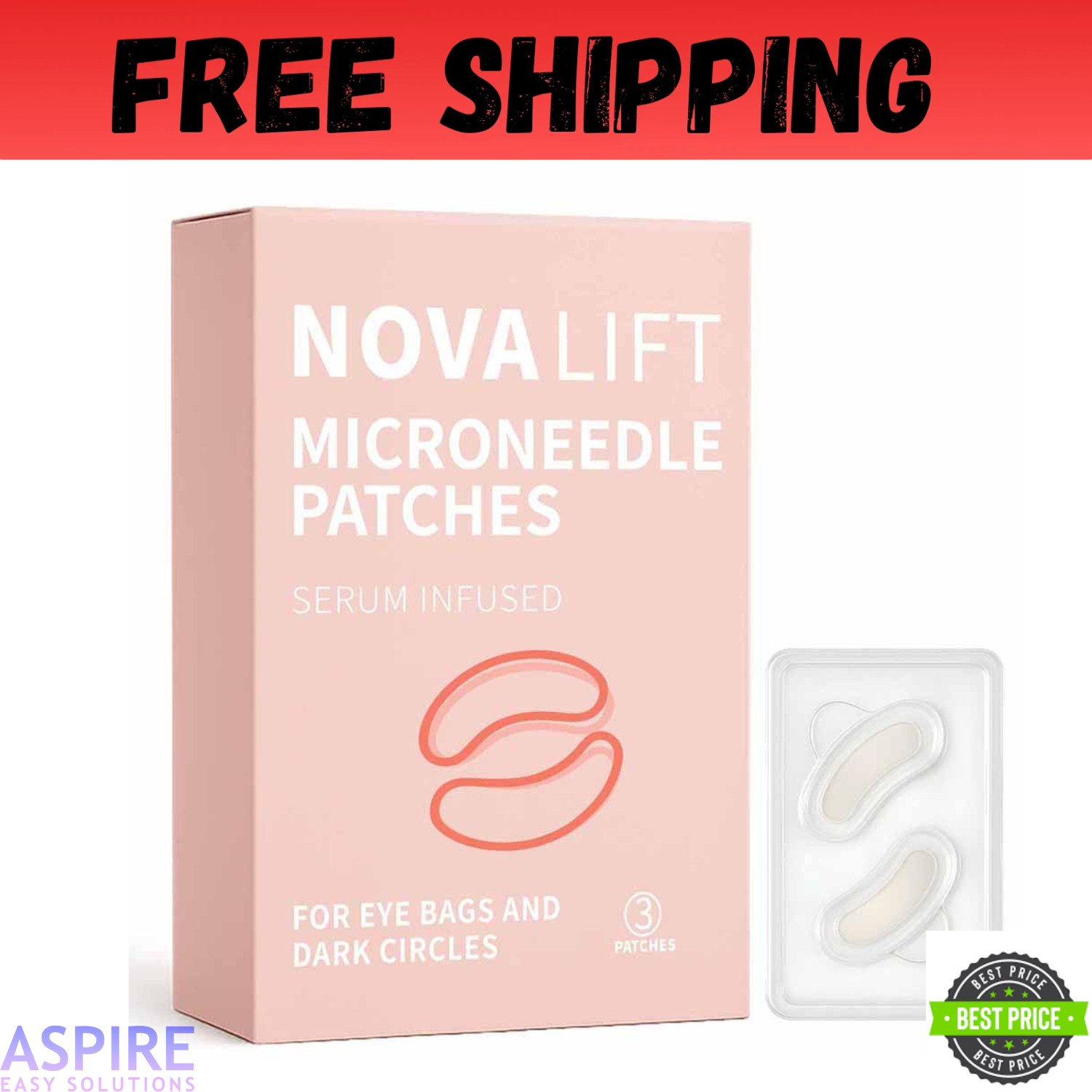 NOVALIFT MicroGlow Eye Patches,Under Eye Patchs Hyaluronic Acid Eye Mask for..