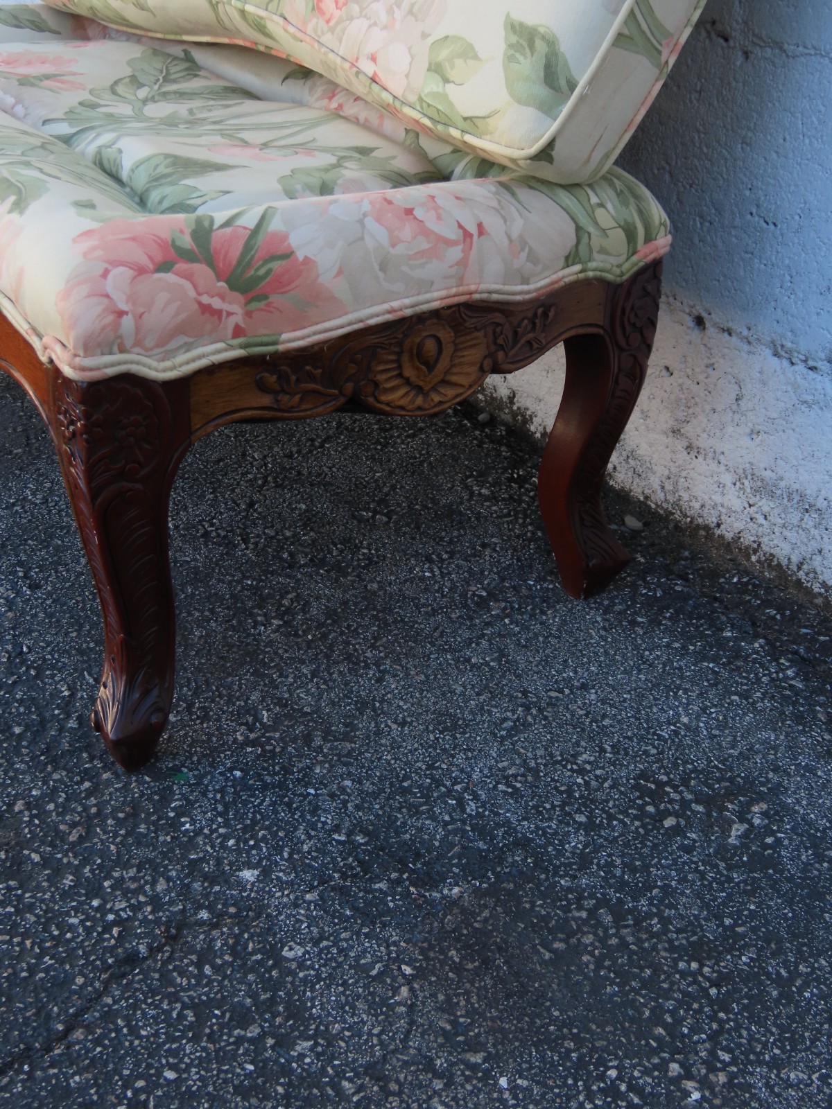 French Carved Large Stool Footstool Ottoman 6308