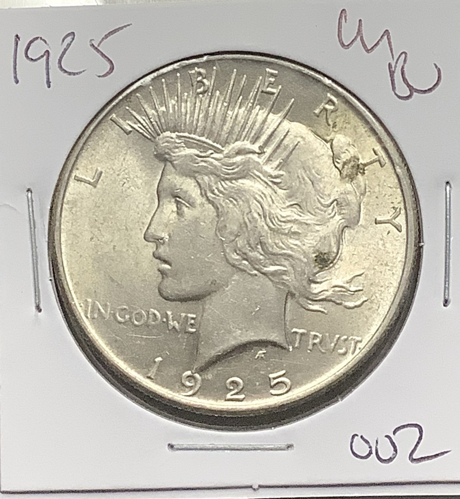 1925 Peace Silver Dollar - Lustrous Choice BU 002
