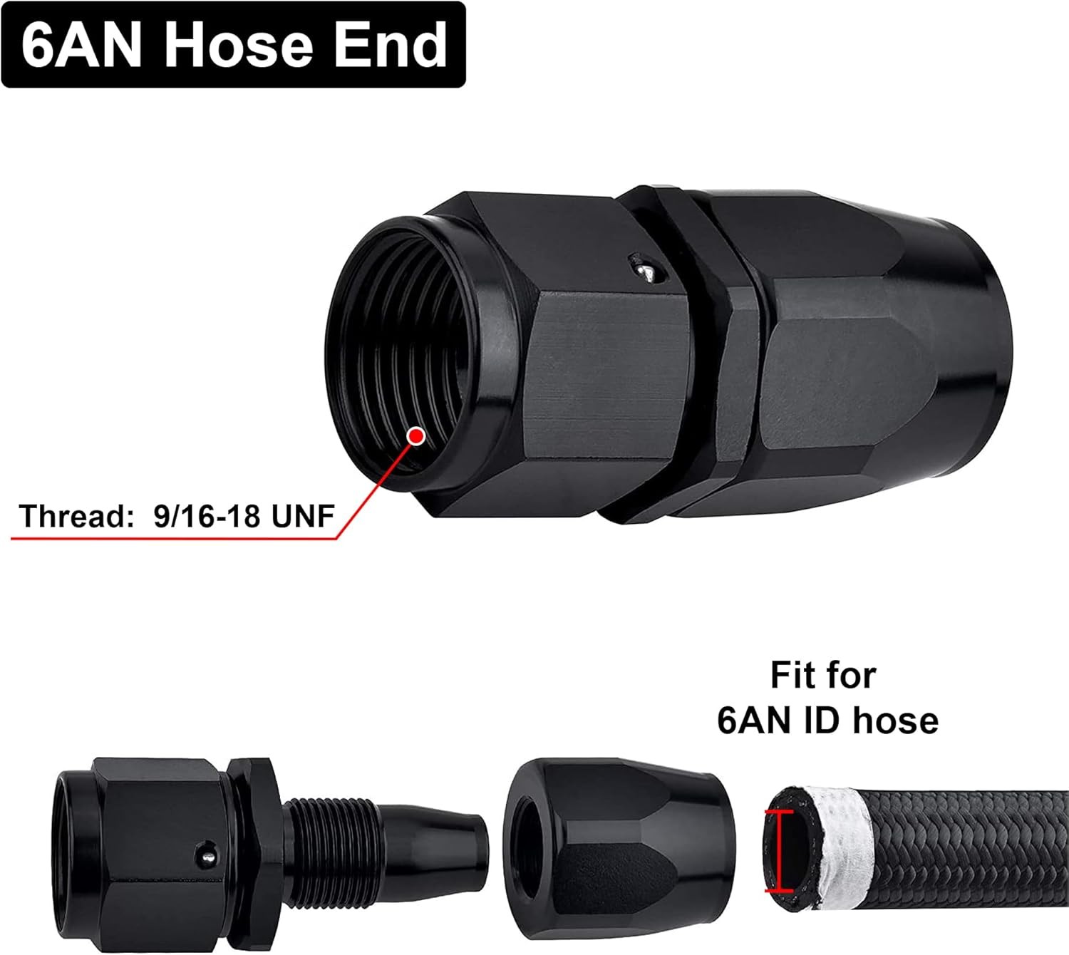 Fuel Hose Fitting AN6 End Kit