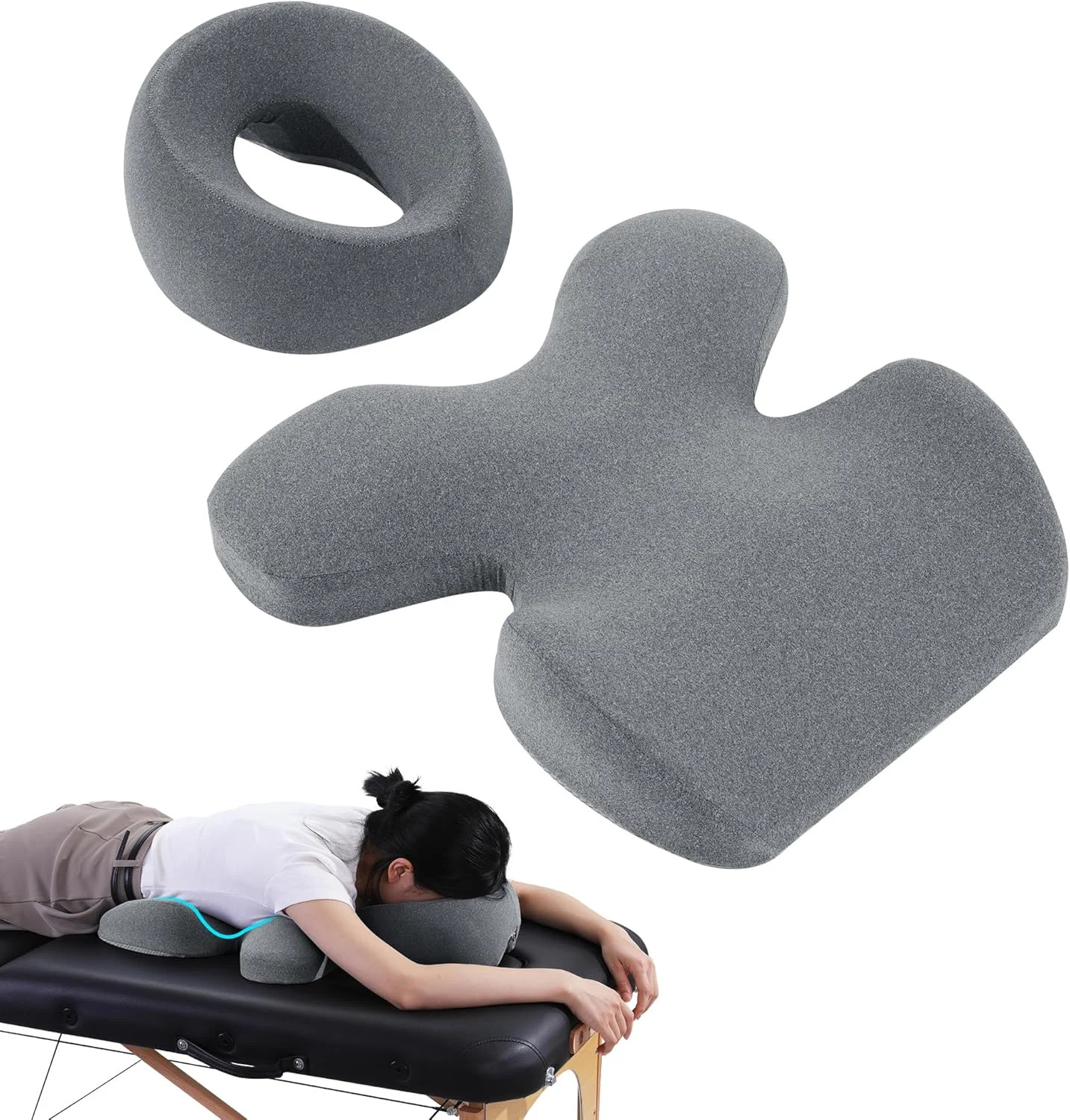 MABOZOO Face Down Massage Pillow, Face Down Pillow for Sleeping with Non-Slip Bo
