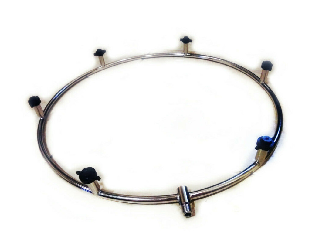 High Pressure Misting Ring 18"D Manifold w/ (6) Nozzles for Garden, Pool & Patio