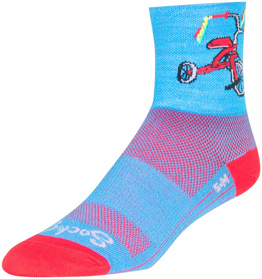 SockGuy Classic Trike Socks - 4 inch, Blue/Red, Large/X-Large