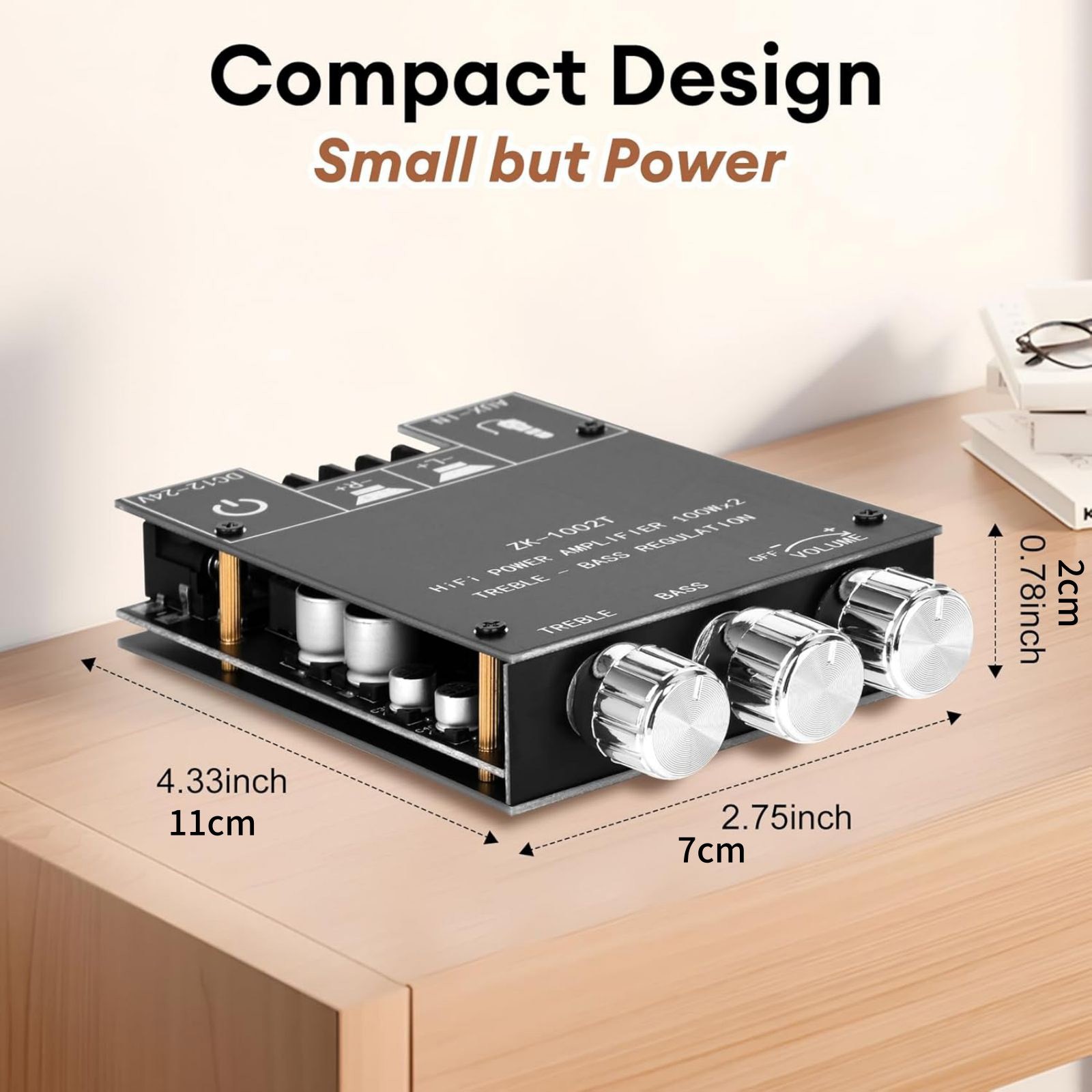 ZK-1002T Bluetooth 5.0 Amplifier Board 200W Dual Channel Hifi Audio AMP Module