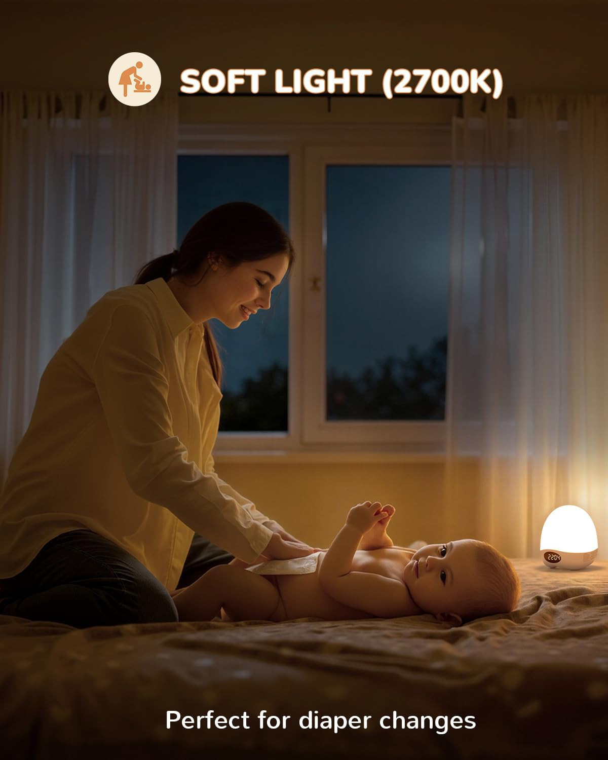 Portable Night Light for Kids Babies Egg Light for Nursery for Breastfeeding RGB