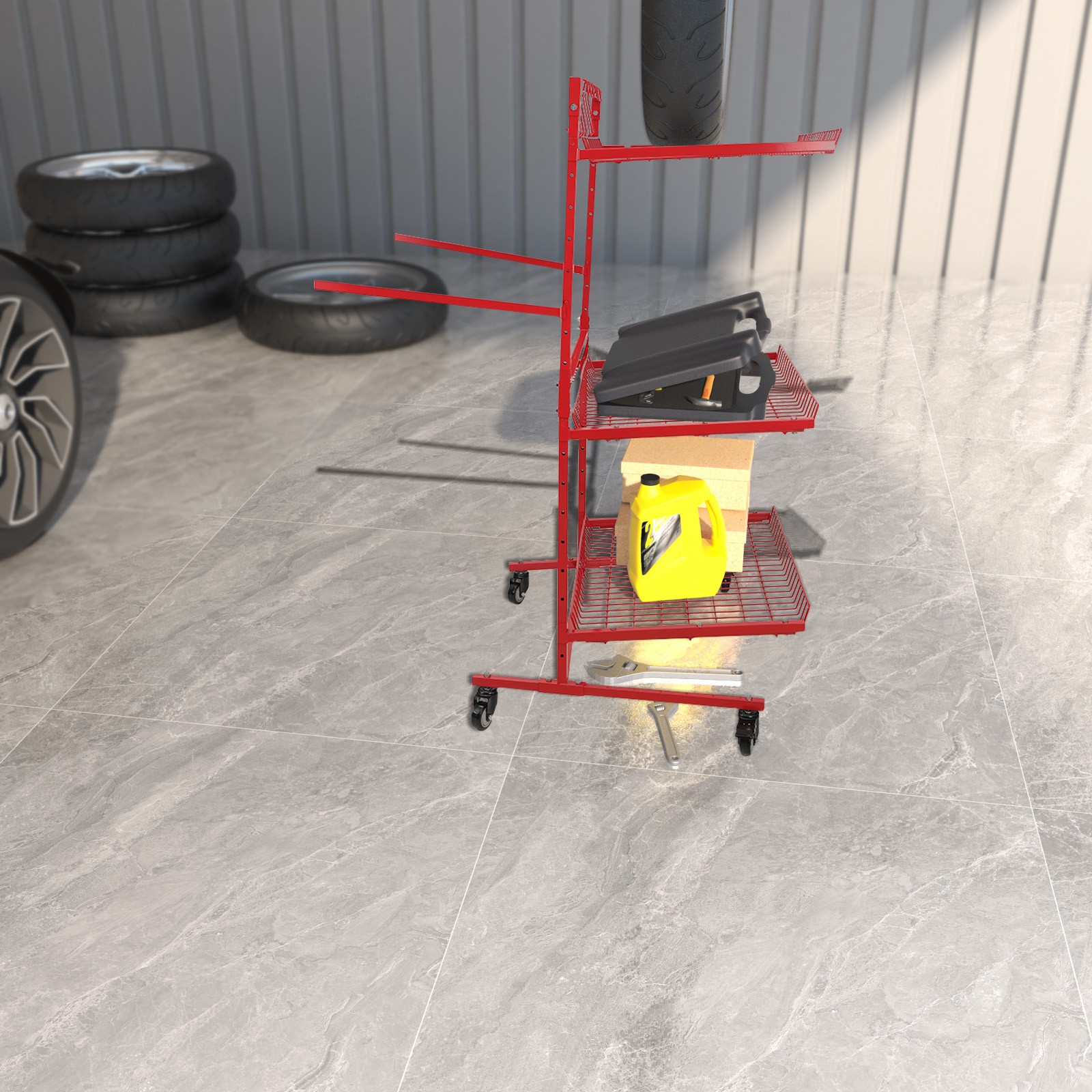 Parts Management Storage Rack Mobile Auto Body Rolling Parts Cart Body Shop Tool