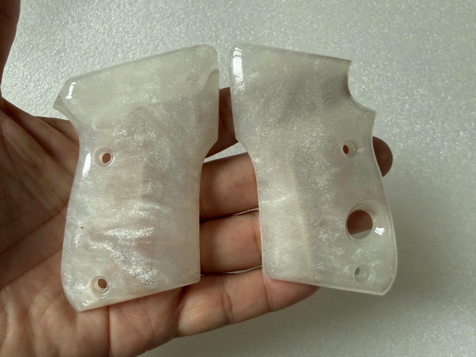 New Gorgeous Handmade Grip for Beretta 21A Bobcat Smooth White pearl resin grips