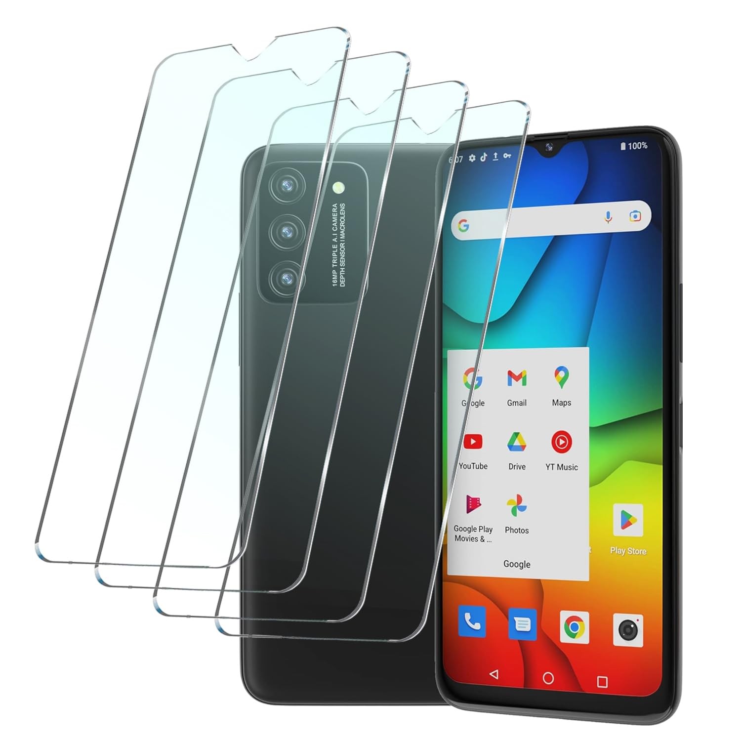 [ 4-Pack For BLU View5 Pro B170D Tempered Glass Screen Protector HD Clear BLU...