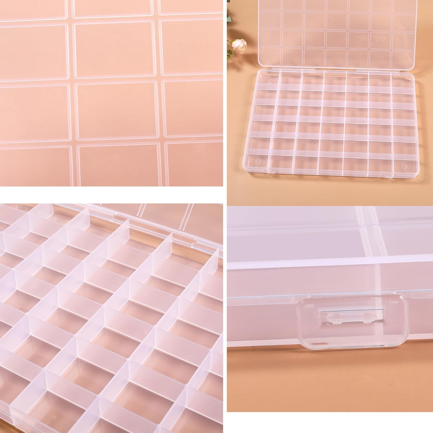 42 Grids Plastic Bead Organizer Beads Storage Containers Bead Holder ...