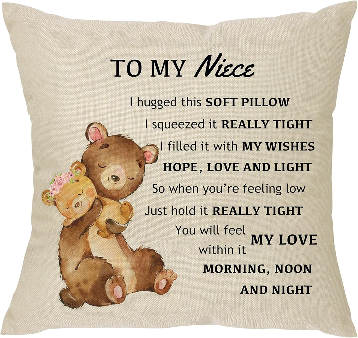 Niece Throw Pillow Cover Gift, Funny Pillow Cover for Birthday, Christmas, Anniv