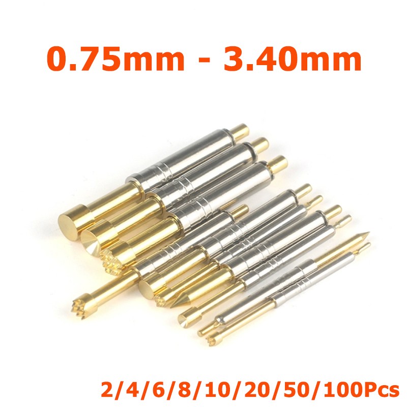 Diameter 0.75mm-3.40mm Multiple Types Spring Test Probe Pogo Pin Receptacle Tool
