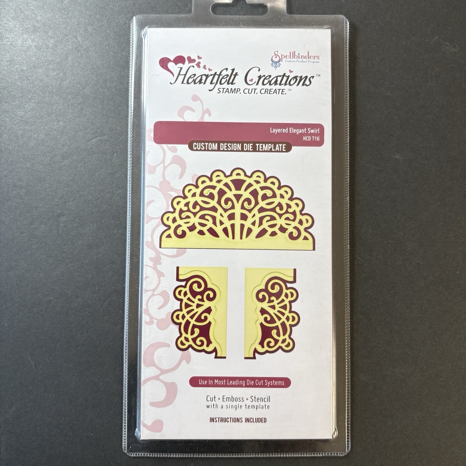 Heartfelt Layered Elegant Swirl New Set of 6 Metal Cutting Dies HCD716