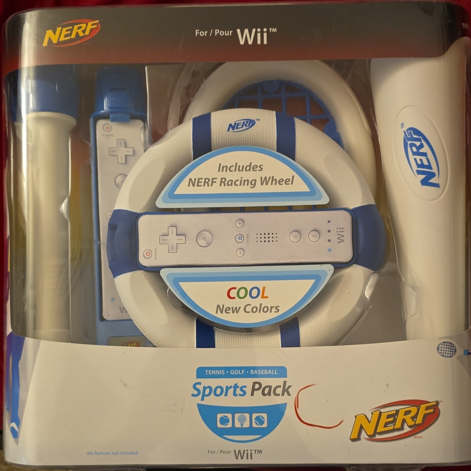 NERF PDP Wii Sports Pack Controller Attachments: Wheel, Tennis, Golf, Baseball